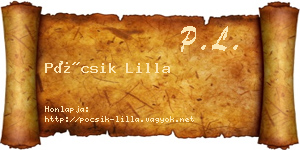 Pócsik Lilla névjegykártya